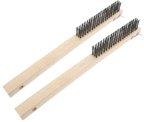 HOLIDYOYO 2pcs Pizza Oven Tool Pizza Stone Cleaning Brush Long Handle Wire Brush for Easy Cleaning Handle BBQ Grill