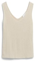 ARMEDANGELS Damen Stricktop aus Leinen-Mix CAARO LINO Slim Fit Raw White