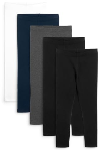 NEXT Mädchen Leggings (3 bis 16 Jahre), 5er-Pack Schwarz/Marineblau/Grau/Weiß 152