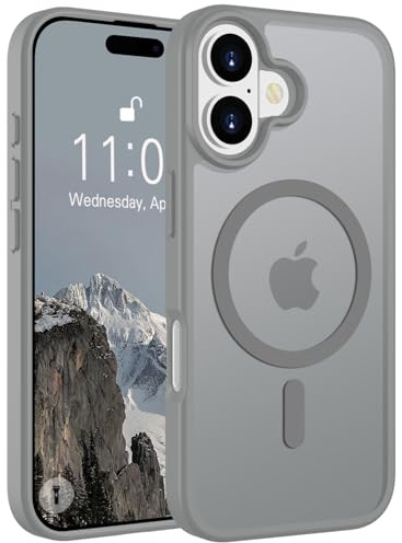 Andwing Matt Hülle für iPhone 17 Grau | Militärstandard FallSchutz Handyhülle,Mattierte Durchscheinende Rückseite Schutzhülle,Anti-Fingerabdruck Kratzfest Haltbar