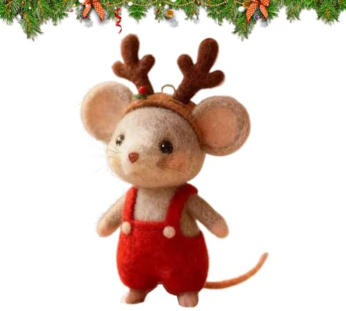Filz Weihnachten Ornamente Mini Weihnachts Mäuse Filz 3 Zoll Niedliche Christbaumschmuck Weihnachtsdekoration Ostern Geschenk Festival Festival Party Supplies Home Office Party Supplies