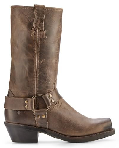 Frye Harness 12R Cowboy Boots, Smoke - Old Town Leather, 6