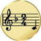 S.B.J - Sportland Pokal/Medaille Emblem, Motiv Musik, Durchmesser 50 mm, Gold