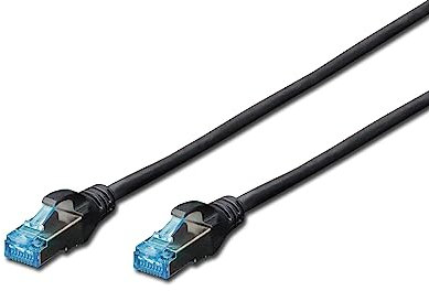 DIGITUS LAN Kabel - Cat 5e - 1m - CCA Netzwerkkabel Mit RJ45 - Geschirmt - Kompatibel zu Cat-6 - Schwarz