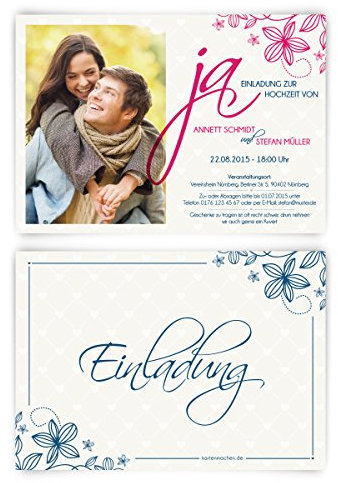 Einladungskarten zur Hochzeit (40 Stück) Ja! Wort Jawort Eid Hochzeitskarten Ehe Einladung