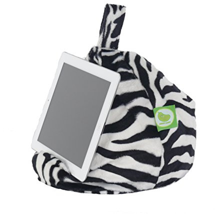 iPad, eReader & Book Mini Bean Bag By Bean Lazy Fits All tablets and eReaders - Furry Zebra