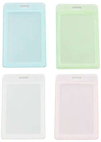 8 pcs Vertikal ID Card Badge Holder Hard & Gurt für Spule Einziehbarer Kreditkarte Grün/transparent