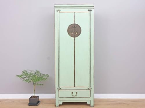 Yajutang Armoire de mariage chinoise en bois massif 2 portes Menthe