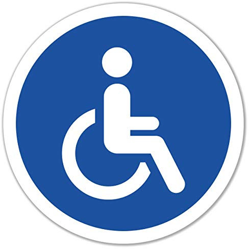 STROBO 4X Autocollant handicapé de Voiture Fauteuil Roulant 9,5 x 9,5 cm Signe handicapé utilisateur de Fauteuil Roulant Autocollant Porte Toilette