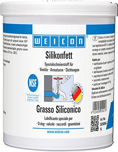 WEICON Grasso Siliconico 450 g, lubrificante per valvole, raccordi e guarnizioni