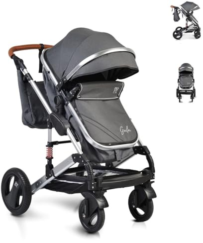 Moni Kinderwagen Gala Tragetasche Sportsitz umbaubar Wickeltasche Sitz umkehrbar schwarz