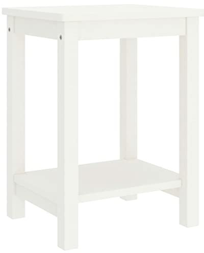 vidaXL Nachttisch Nachtschrank Nachtkonsole Nachtkommode Beistelltisch Tisch Schrank Kommode Schlafzimmer Weiß 35x30x47cm Massivholz Kiefer