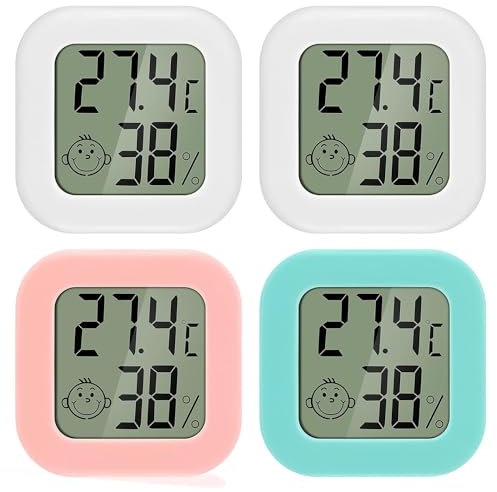 PAIRIER Mini LCD Digital Thermometer Hygrometer Innen Thermo-Hygrometer Feuchtigkeitsmesser Gauge für Babyzimmer Wohnzimmer Büro Kühlschrank (Batterie NICHT Enthalten)