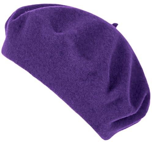 Van Der Rich ® - Französische Klassische Baskenmütze Barett - Damen (Violett, One Size)