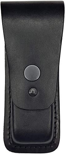 VlaMiTex Leather Case for Folding Knives Sheath for Pocket Knife Pouch for Multitool Tools Black (14,5 x 3,5 x 2,2 cm - M1)