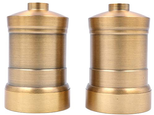 CENPEK 2Pcs Vintage Lampe Glühbirnenhalter Pendelleuchte Deckenleuchte, Bakelit Lampenfassung Vintage Glühbirnen Halter Lampenfassung E26/E27-Golden