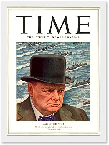 Artery8 Magazine War 1941 Winston Churchill 'Man Of The Year' Time Artwork Framed A3 Wall Art Print Cover des Magazins Krieg Kirche Mauer