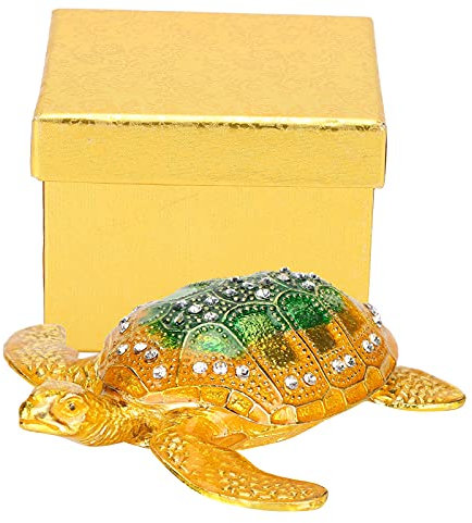 yaogohua Seeschildkröte Klappbox Sammelfigur Modell Dekoration Schmuck Ringe Ohrringe Box für Wohnkultur Geschenk zum Valentinstag
