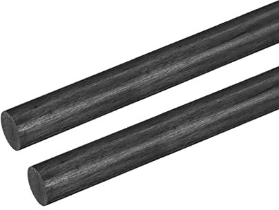 sourcing map Carbone Fibre Tige, 10mm x 100mm pour RC Avion Bricolage Outil Aile Tube Quadricoptère Bras, Paquet de 2