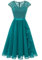 Wedtrend Abendkleider Elegant für Hochzeit Knielang Cocktailkleid Damen Elegant Kleid Spitze Casual Kleider Damen WT0212 PeacockGreen 2XL