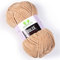 MeriWoolArt Chenille Garn zum Stricken und Häkeln Sand - 100 g und 120 m Samt-Wolle - 100% Flauschige Polyester Strickgarn für Amigurumi Kissen Decken weiche Kleidung Geschenke