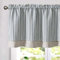 TOPICK Tenda a doppio strato in lino, per cucina, piccola finestra, opaca, a righe, oscurante, per sala da pranzo, 1 pezzo, 125 x 45 cm, blu su beige
