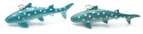 Miniblings Walhai Ohrringe Hänger Hai Haifisch Wal tauchen blau weiße Punkte - Handmade Modeschmuck I Ohrhänger Ohrschmuck versilbert