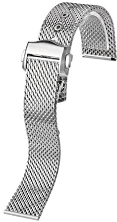 SCHIK Uhrenarmband für Omega Seamaster Serie 300 007 Version Uhr Armband Taucher 3000 m Edelstahl-Mesh-Gürtel für Uhrenarmbänder, 20 mm, Achat