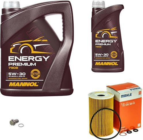 Inspektionspaket Wartungspaket Filterset mit 6 L Motoröl Energy Premium 5W-30, Ölfilter, Verschlussschraube