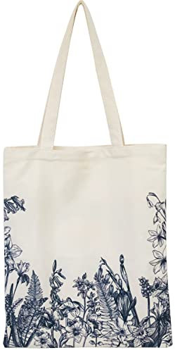XINGNIAO Canvas Floral Botanische Einkaufstasche für Lehrerinnen, Wiederverwendbare Einkaufstüten, niedliche Katzen-Einkaufstaschen ästhetisch zum Einkaufen