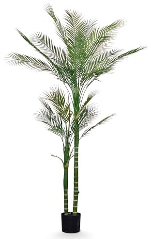 Leflos 180cm künstliche Phoenix Palme, Areca Palme nur für den Innenbereich mit 2 abnehmbaren Stämmen und 24 verstellbaren Palmenblättern, deko für Büro, Laden, Wohnung und Party