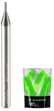 SHARPRO Upcut Spiral Router Bit 4mm Shank 1mm Cutting Diameter Solid Carbide CNC End Mill,Ideal for Milling Alloy Steels, Hardened Steel, Metal & More