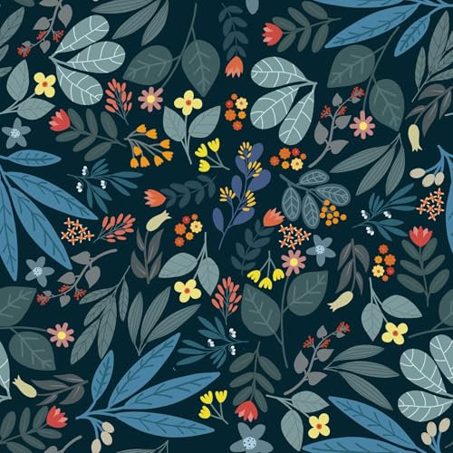 Yullpaper Papier Peint Fleuri/Jungle Coloré Rouleau Adhesif Decoratif Vintage pour Meuble Papier Peint Adhesif Mural Salon Chambre Revetement Adhesif Meuble Papier Peint Floral Feuillage 44,5 x 300cm