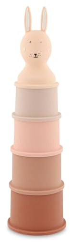 TRIXIE Stapelbecher Badewanne, Stapeleimer Wasserspielzeug, BPA frei | Stacking Cups für Pool und Planschbecken, bunter Stapelturm als Baby Badezubehör ab 6 Monate für Jungen und Mädchen, leicht