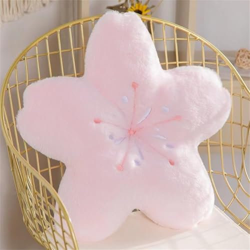 YongXinMY Coussin kawaii 3D en forme de fleur de cerisier – Kawaii rose Sakura en peluche – Coussin de sol en forme de fleur japonaise pour lit, voiture, canapé, salon, balcon, terrasse, décoration