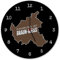 St. Pauli Wanduhr aus Alu mit Spruch Hamburg ist braun-Weiss Perfekte braun-Weiss Deko für jeden Fußball-Fan Kiez-Feeling direkt von der Reeperbahn ideal für Fussballfans