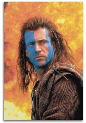 KSOXDAITIP Braveheart Mel Gibson Filmposter, dekoratives Gemälde, Leinwand, Wandposter und Kunstdruck, moderne Familienschlafzimmer-Dekoration, Poster, 30 x 45 cm