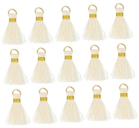 HOODANCOS 30pcs 2cm Circle Tassel Pendants DIY Craft Accessories Clothing Decoration Set for Handmade Keychain Fan Tassels Packaging