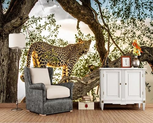 YYZOVBNN Félin léopard animal photo 3d papier peint salon chambre canapé tv fond bar café papier peint décoration de la maison