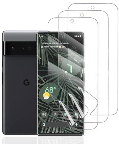 Hhfcryst Hydrogel Folie für Google Pixel 6 Pro, 3 Stück TPU Schutzfoli Weiche HD Klar Displayschutzfolie Kratzfest Keine Blasen (Nicht Gehärtetes Glas)