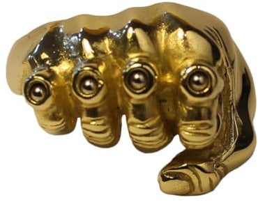 Men's Polished Fist & Knuckle Duster Ball Bearing Ring in Jewellers Bronze 20.5g