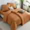 JELLYMONI Bettwäsche 135x200 Baumwolle 4-Teilig Bettwäsche-Sets Orange Oeko-Tex 100% Gewaschene Baumwolle 2 Bettbezüge mit Reißverschluss und 2 Kissenbezüge 80X80 mit Umschlag Weich