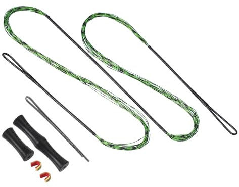 PATIKIL Bogensehne Saitenersatz mit Messingnocken Silikon Fingertab Ersatz Sehnenlänge für AMO, Stränge Langbogen Recurvebogen Saiten