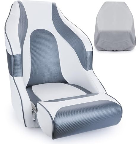 SUNDGORA Prämie Captains Schalensitz Bootssitz Prämie Sports Hochklappen Bootssitz,Weiß/Grau