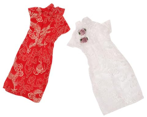 ifundom 2St Puppe Cheongsam Puppen kinderpuppe Cheongsam Dress Puppen Set dekorative Puppenkleidung Puppenkleidung Puppe chinesischer Cheongsam Puppenkostüm Stoff