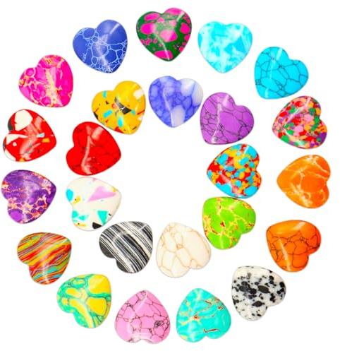 24 Stück Glücksbringer Herz Kristalle Glückssteine Edelsteine | Mini Deko für Kommunion, Einschulung, Hochzeit und Gastgeschenke，Meditation, Chakra, Energie & Dekoration