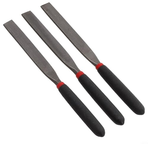 3 piccole lime in acciaio per intagliare lavori artigianali su metallo vetro per pietra con lime piatte rotonde e semicircolari per piastrelle in acciaio temprato (lima piatta)
