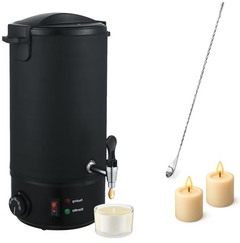 BAKENLON 8L Fondoir à Cire Électrique, Fondoir Cire Bougie, Acier Inoxydable Pot de Fusion Cire Bougie, Contrôle de la Température à 9 Niveaux, Température Réglable de 30-110 ℃