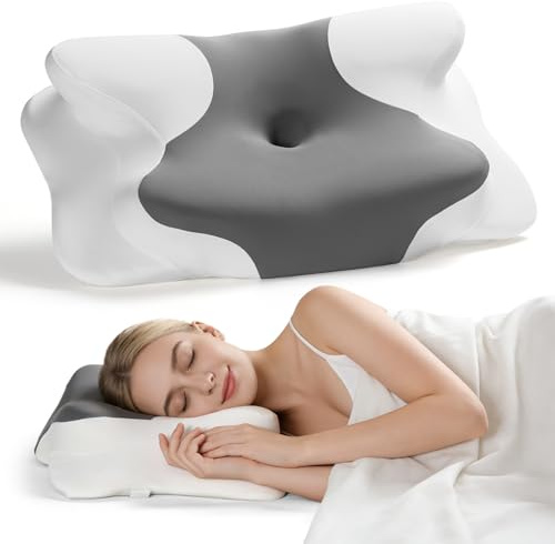 ORGMASTER Nackenstützkissen Butterfly aus Memory Foam, ergonomisches Nackenkissen für Seiten- und Rückenschläfer, 2 Liegehöhen, Schmetterlingsform, Kissenkern ohne Bezug