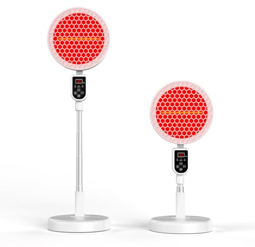 Relhafethy Red Light Lamp, 220W High Power Infrared Lamp, Tip-Over Protection with 10-90 Mins Timer, Adjustable Angle, 3 Power Adjustment Infrared Light for Home Use
